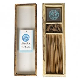 Throat Chakra Wooden Box Incense Gift Set