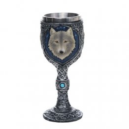 White Wolf Bejeweled Goblet