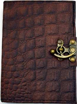 Brown Python Leather W/ Latch