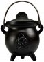 3" Triquetra cast iron cauldron w/lid